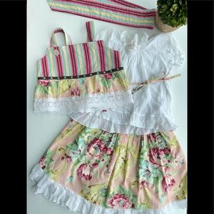 Boutique  “Sunny Flowers” 3 Pieces Skirt Set